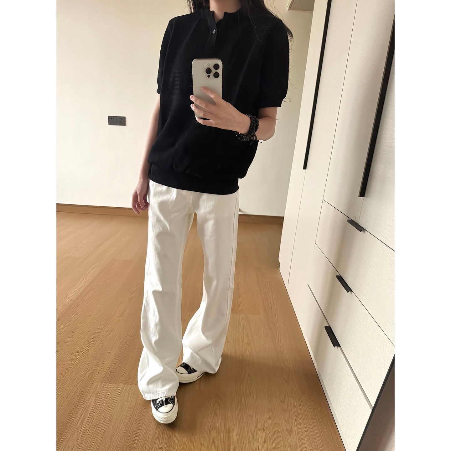High Waist Straight Leg Denim Pants