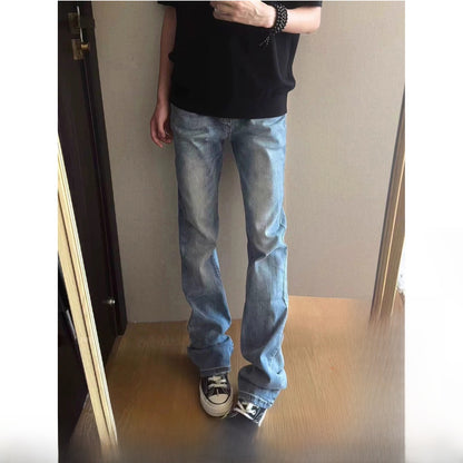 High Waist Straight Leg Denim Pants