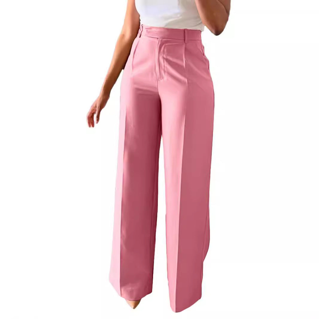 High Waist Straight Leg Pants