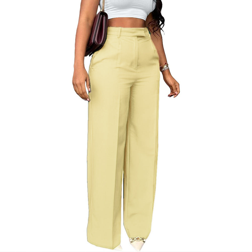 High Waist Straight Leg Pants