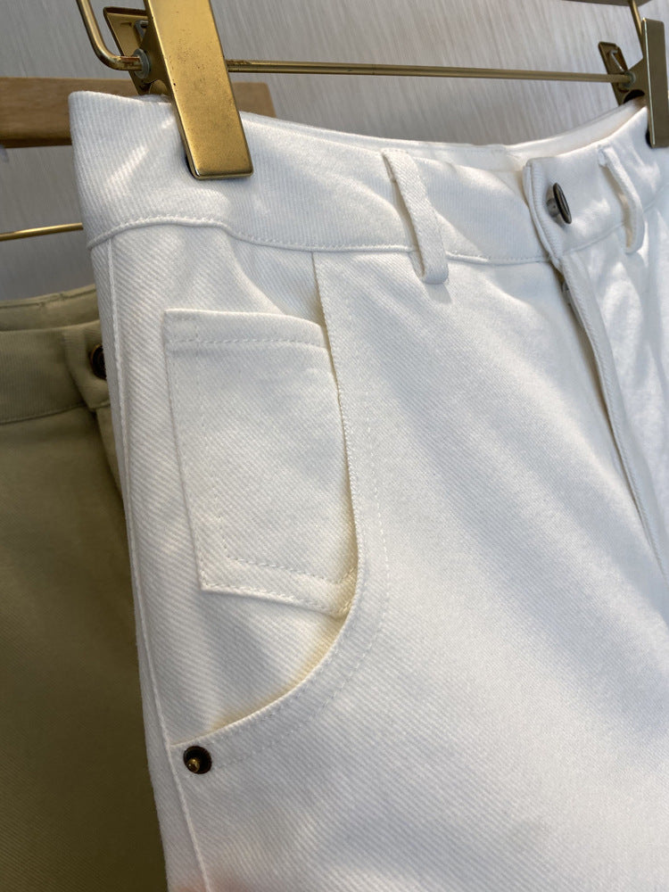 High-Waist Straight Wide-Leg Work Jeans