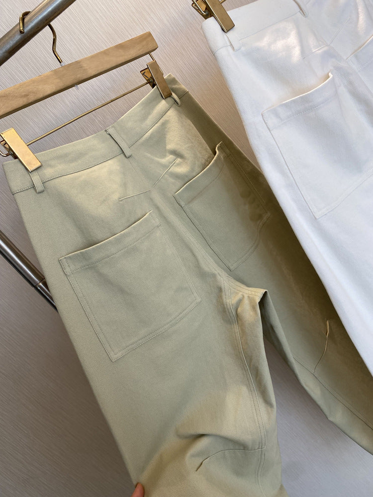 High-Waist Straight Wide-Leg Work Jeans