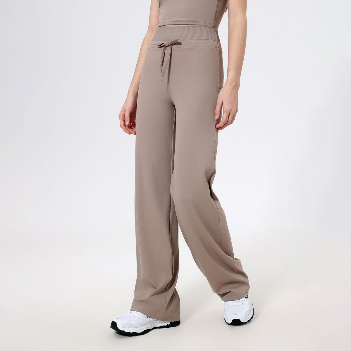 High Waist Threaded Abdominal Tinder Sports Loose Straight Pants