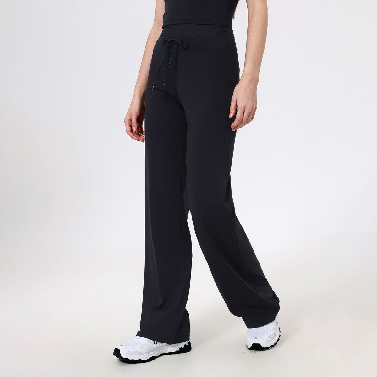 High Waist Threaded Abdominal Tinder Sports Loose Straight Pants
