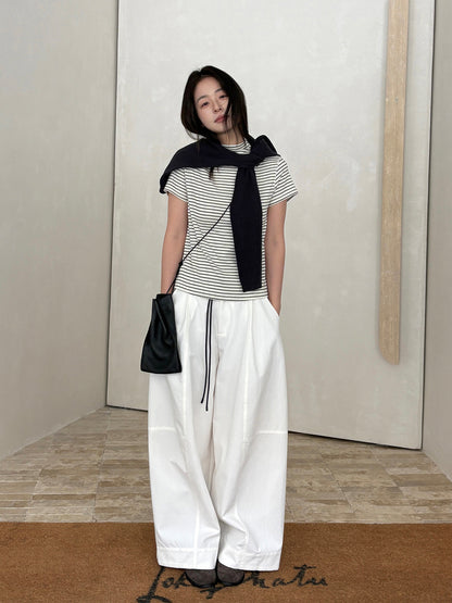 High Waist Wide Leg Casual Pants