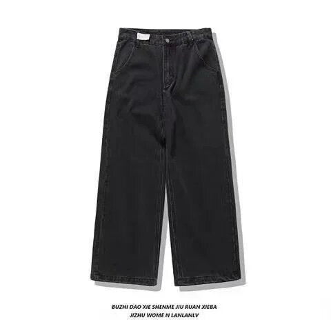 High Waist Wide Leg Cotton Jeans