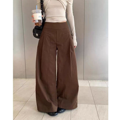 High Waist Wide Leg Drapery Pants