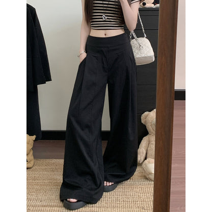 High Waist Wide Leg Drapery Pants