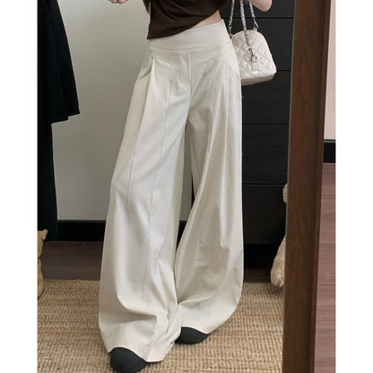 High Waist Wide Leg Drapery Pants