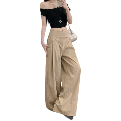 High Waist Wide Leg Drapery Pants