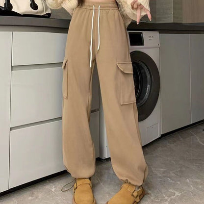 High-Waist Workwear Casual Pants