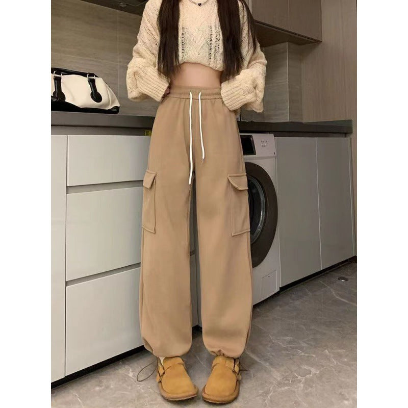 High-Waist Workwear Casual Pants