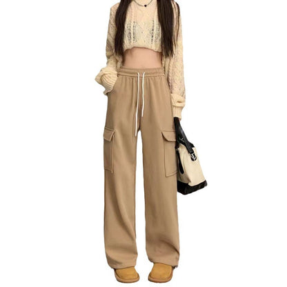High-Waist Workwear Casual Pants