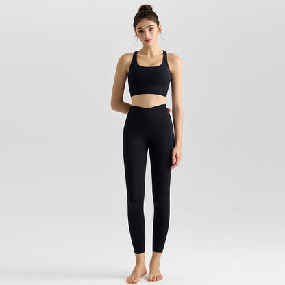 High Waist Yoga Bra and Leggings Set