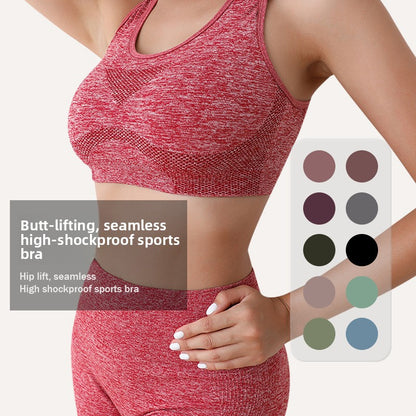 High Waist Yoga Fitness Shorts Set with Sports Bra