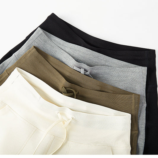 High-waisted casual air straight-leg pants