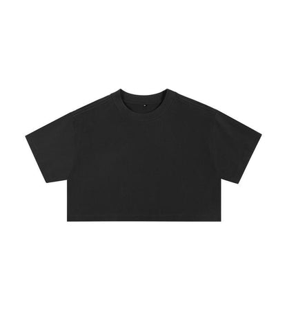 High-waisted, crop top T-shirt for women