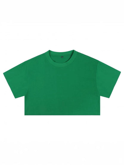 High-waisted, crop top T-shirt for women