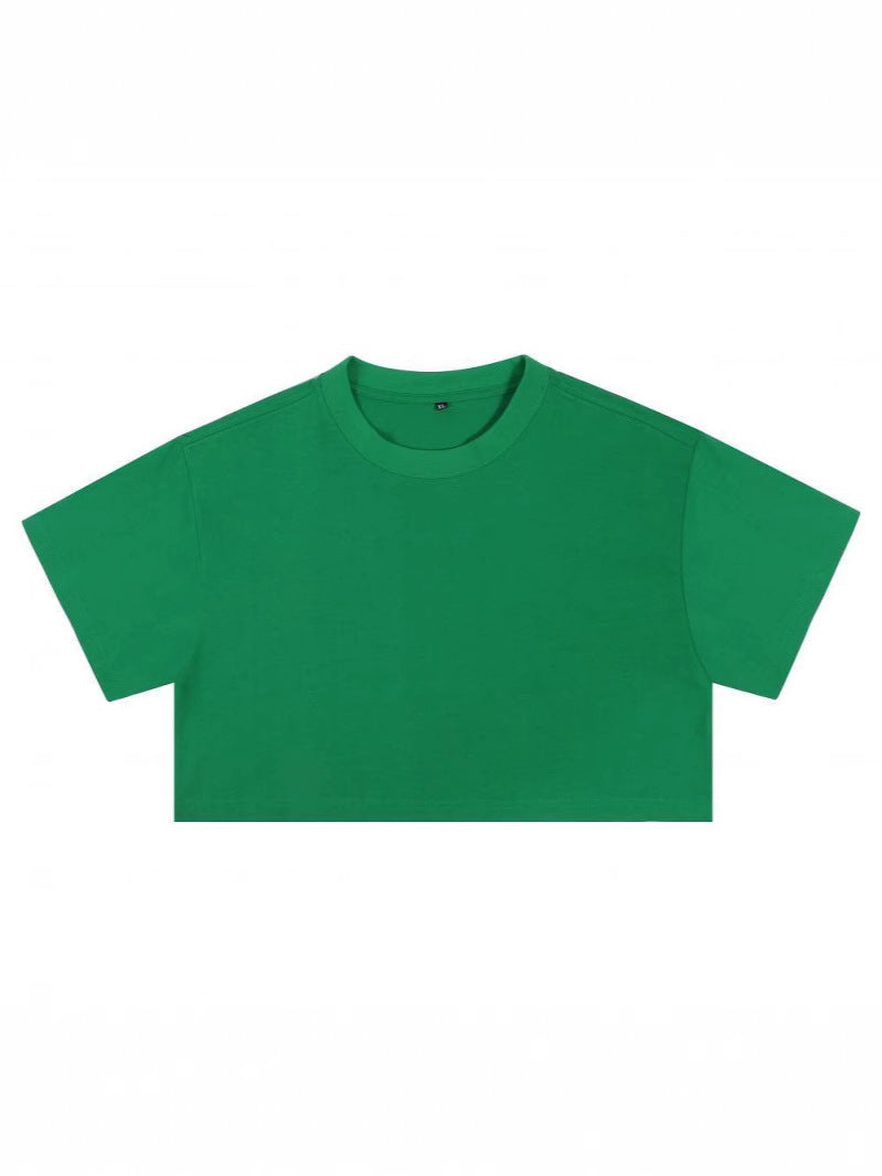 High-waisted, crop top T-shirt for women