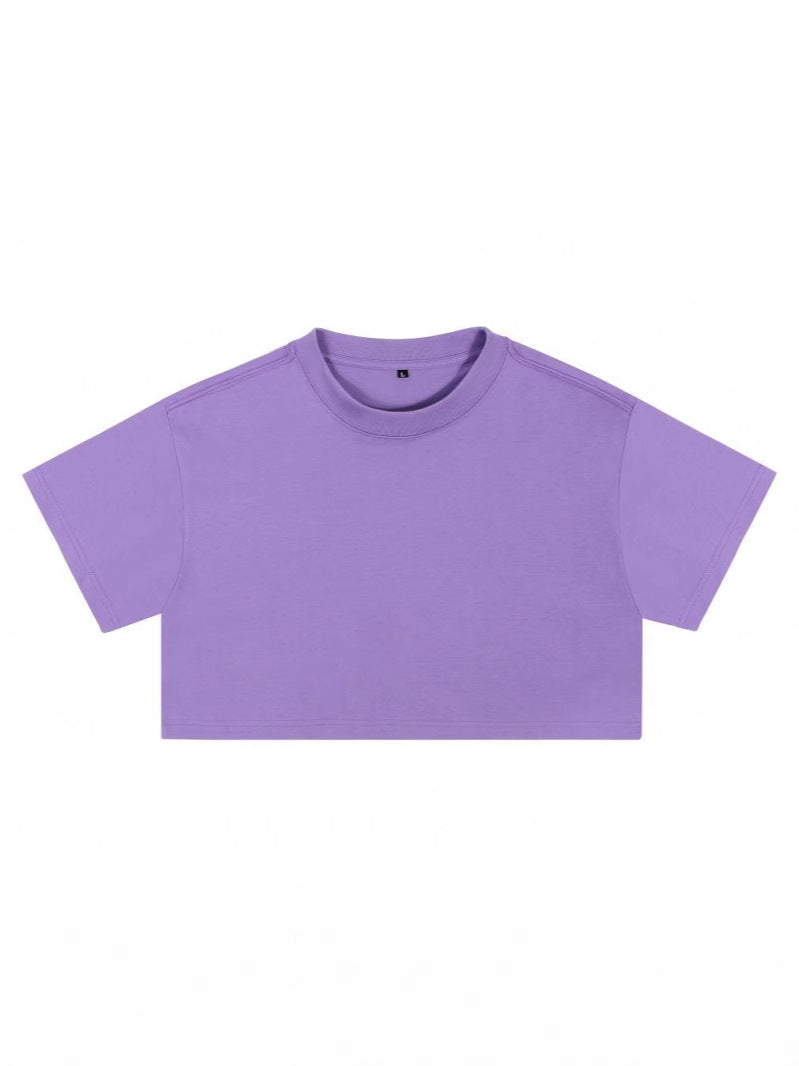 High-waisted, crop top T-shirt for women