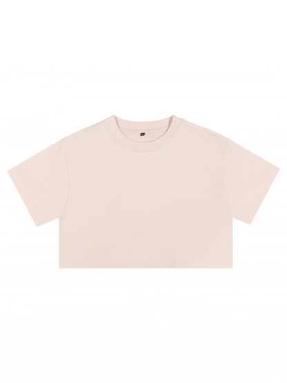 High-waisted, crop top T-shirt for women