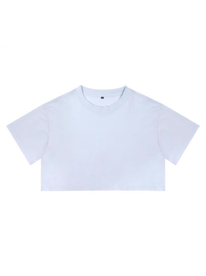 High-waisted, crop top T-shirt for women