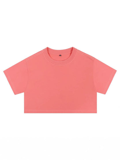 High-waisted, crop top T-shirt for women
