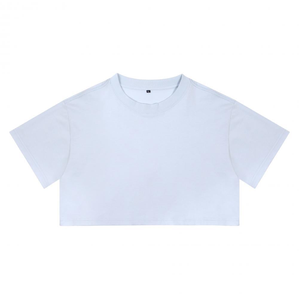 High-waisted, crop top T-shirt for women