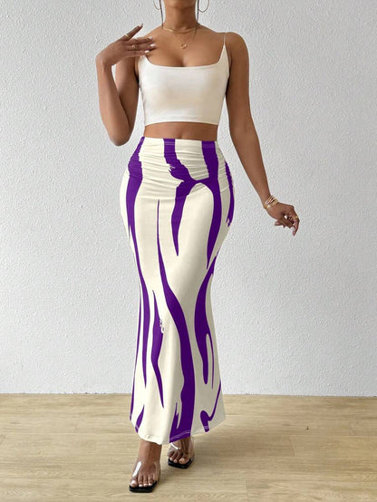 High-waisted fishnet skirt