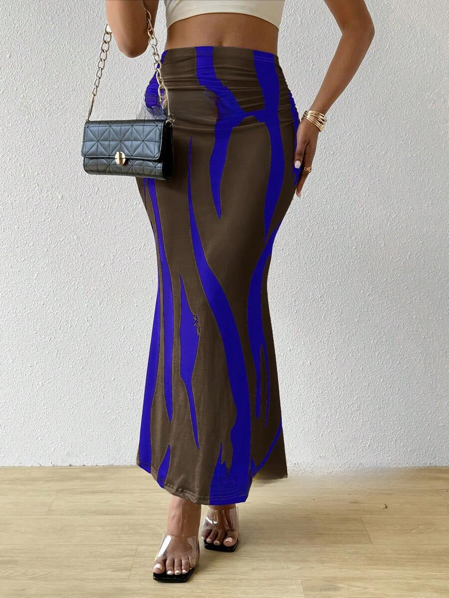 High-waisted fishnet skirt