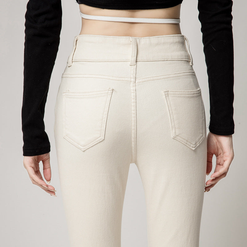 High-Waisted Fleece-Lined Women's Jeans
