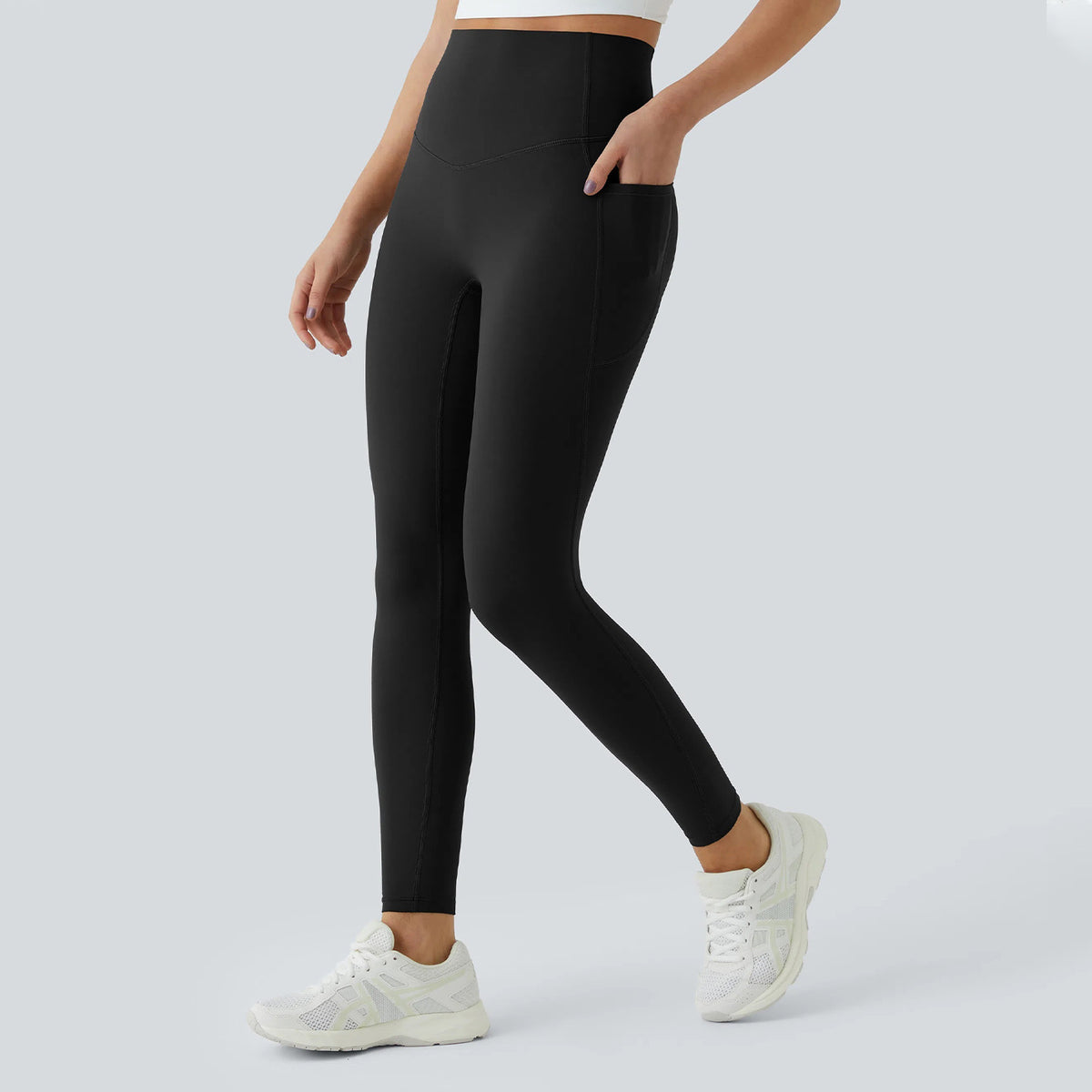 High-waisted hip-lifting and shaping yoga pants