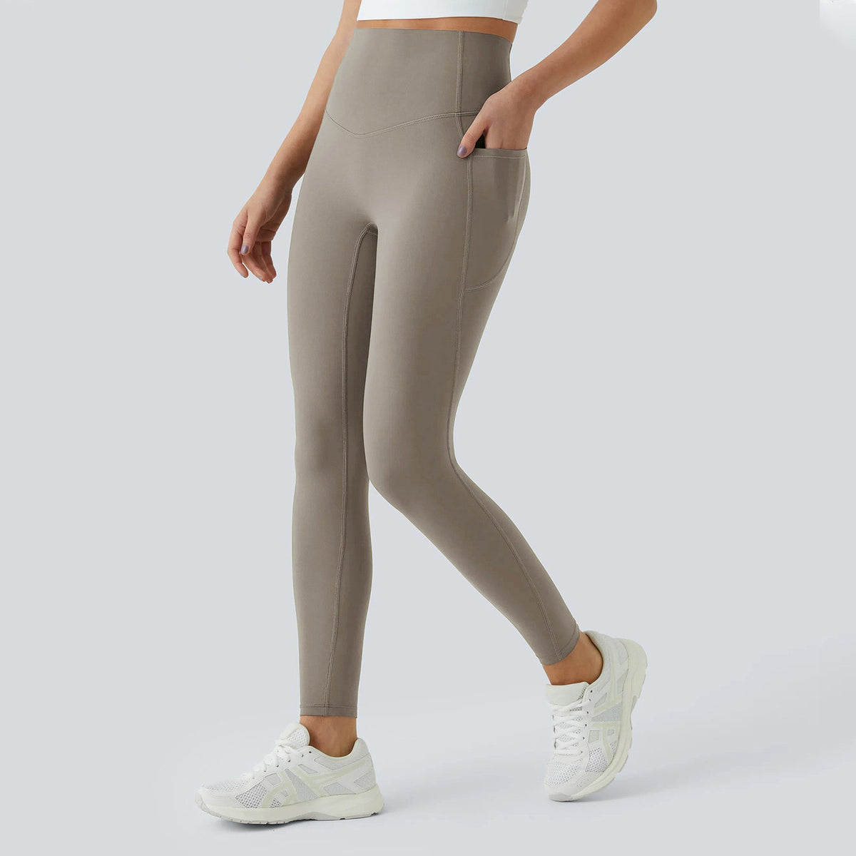 High-waisted hip-lifting and shaping yoga pants