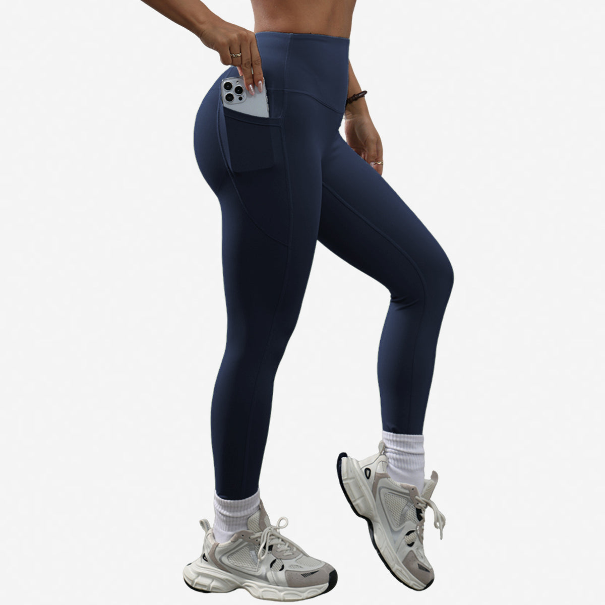 High-waisted hip-lifting and shaping yoga pants