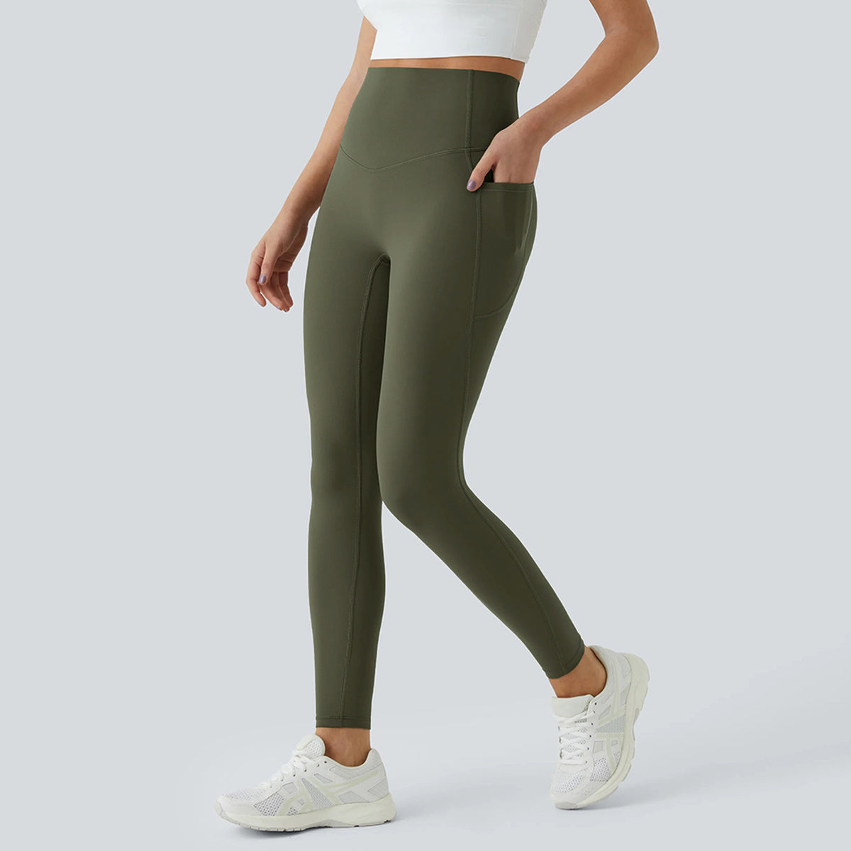 High-waisted hip-lifting and shaping yoga pants
