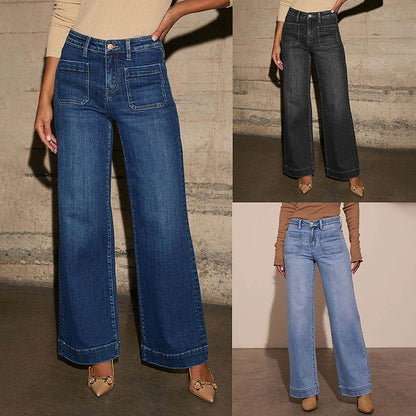 High-waisted jeans