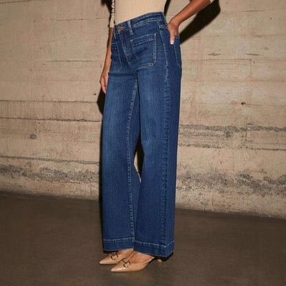 High-waisted jeans