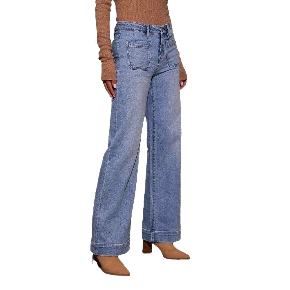 High-waisted jeans