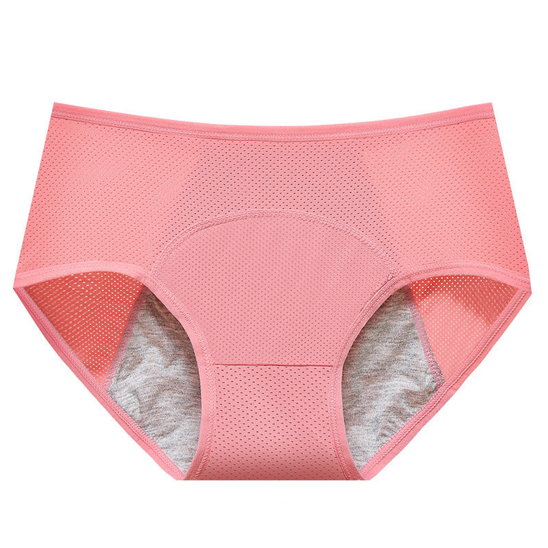 High-waisted, large-sized women's underwear with leak-proof front and back