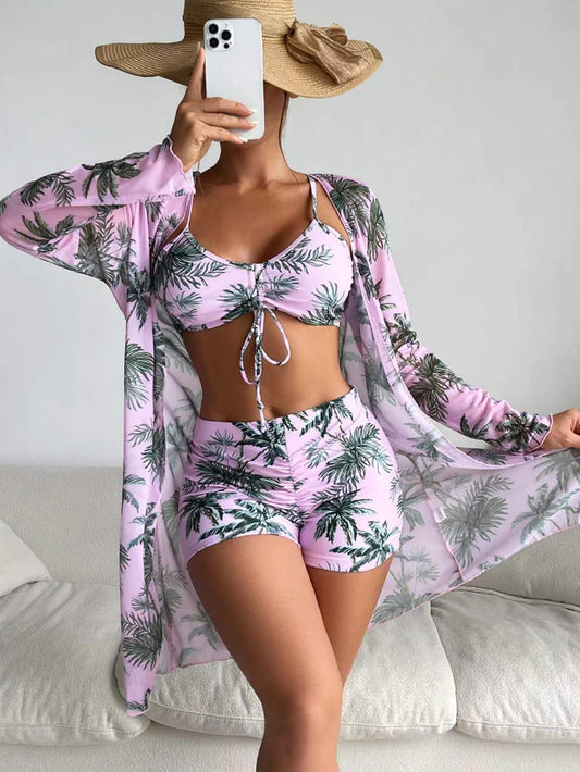 High-waisted long-sleeved insulating cardigan