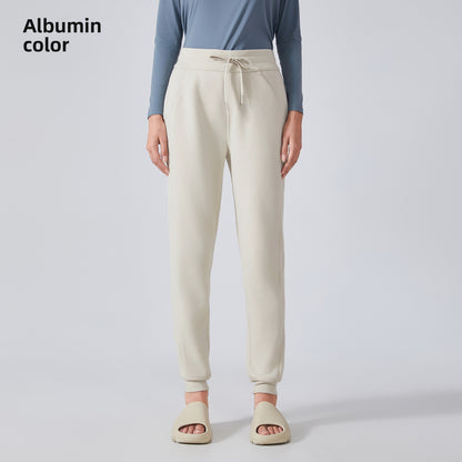 High-waisted loose-cuffed sports pants