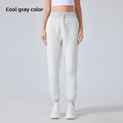 High-waisted loose-cuffed sports pants