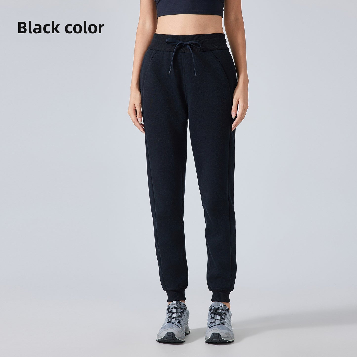 High-waisted loose-cuffed sports pants