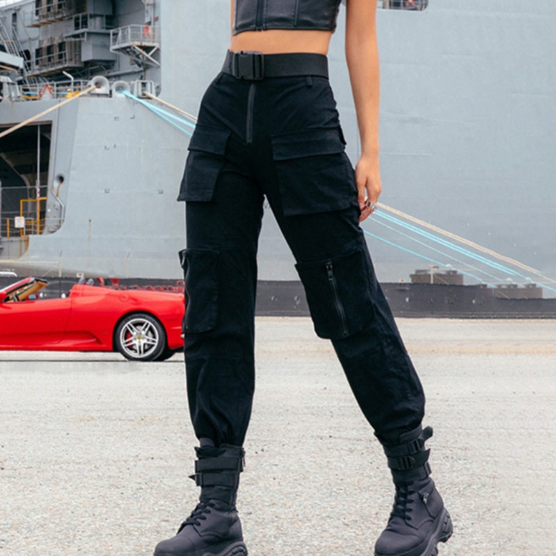 High-waisted overalls
