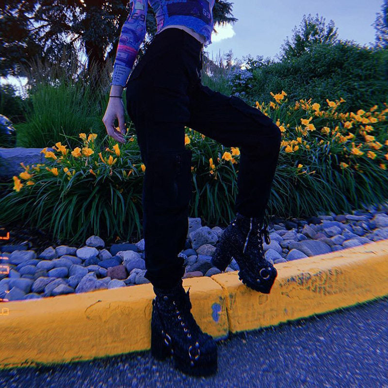 High-waisted overalls