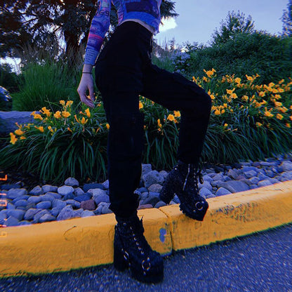 High-waisted overalls