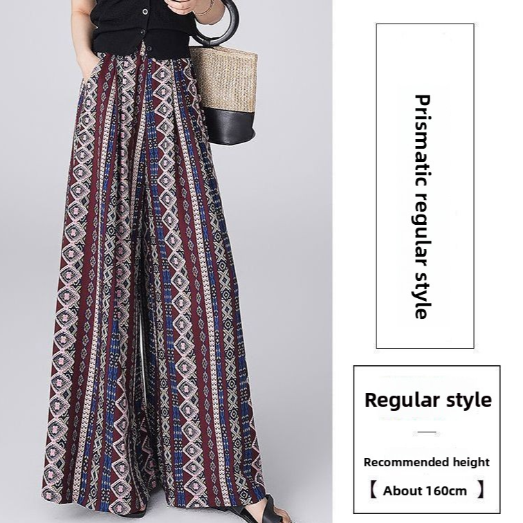 High-waisted polka dot wide-leg pants for women