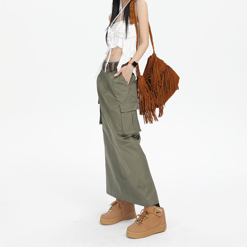 High-Waisted Retro Workwear Skirt