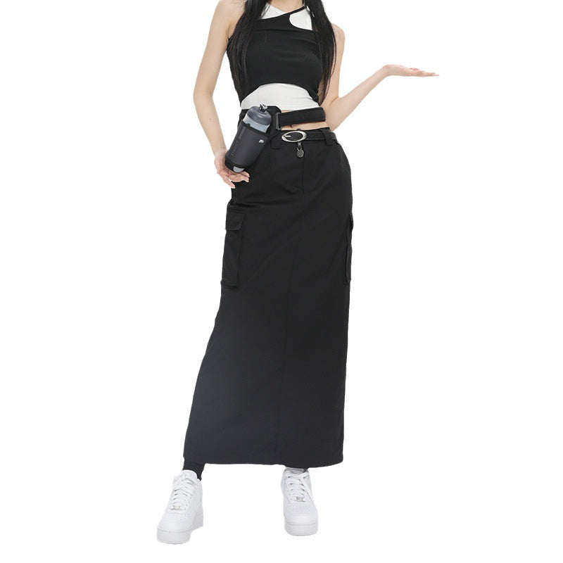 High-Waisted Retro Workwear Skirt