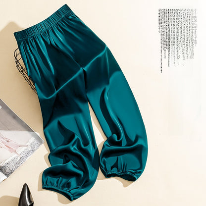 High-Waisted Silk Acetate Wide-Leg Bloomers